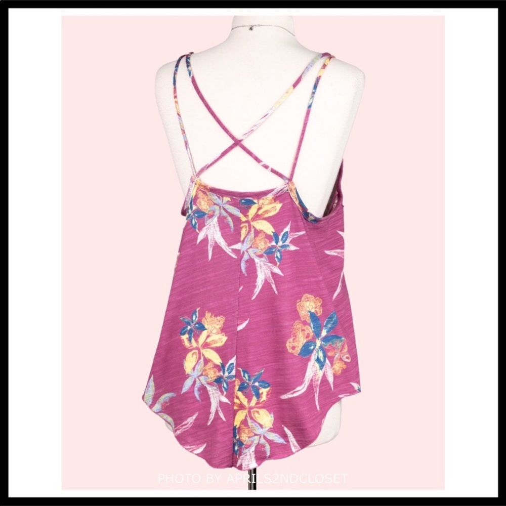 FREE PEOPLE BOHO TANK TOP FLOWY FLORAL FESTIVAL PRINT SLEEVELESS KNIT TEE A2C - Picture 5 of 16